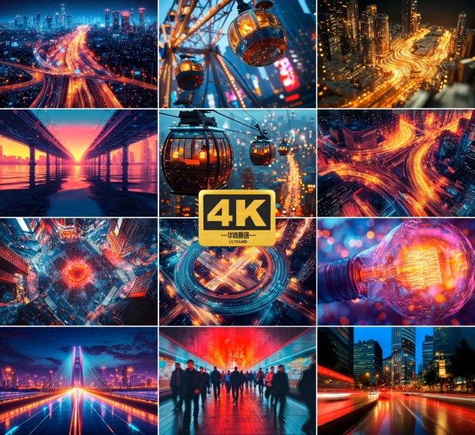 4k科技感赛博朋克风城市