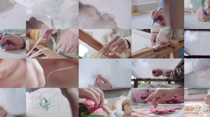 实拍4k-粤绣非遗