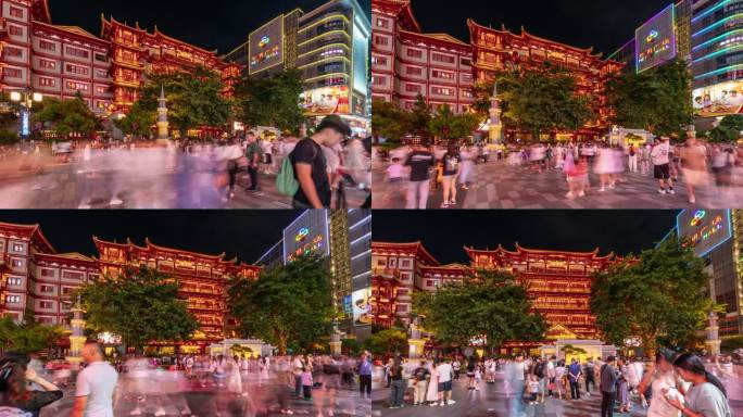 【4K超清】广州大佛寺夜景大范围延时