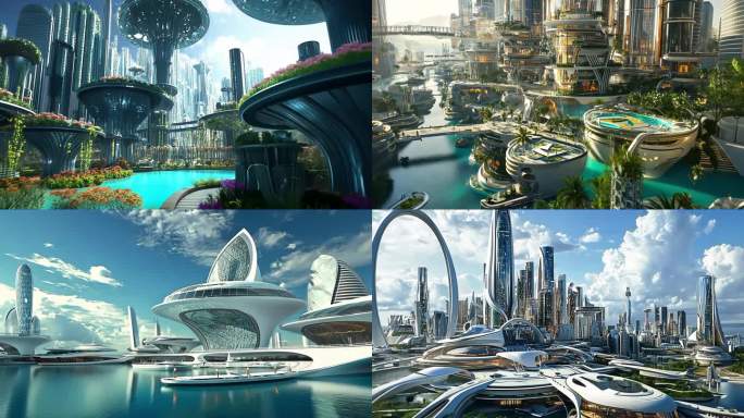 未来城市科幻城市绿色城市碳中和未来建筑