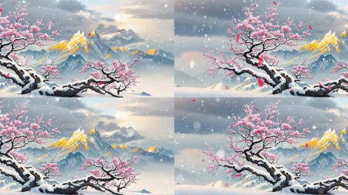 踏雪寻梅 古筝演奏背景