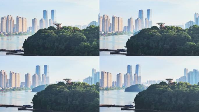 长沙梅溪湖CBD景观塔航拍