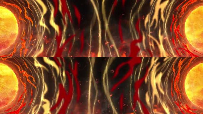 6K 插画 太阳 日光 VJ 炙热 国潮