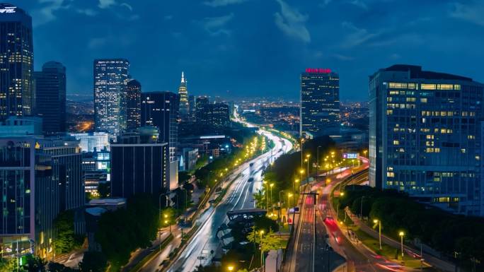 城市夜景车流万家灯火