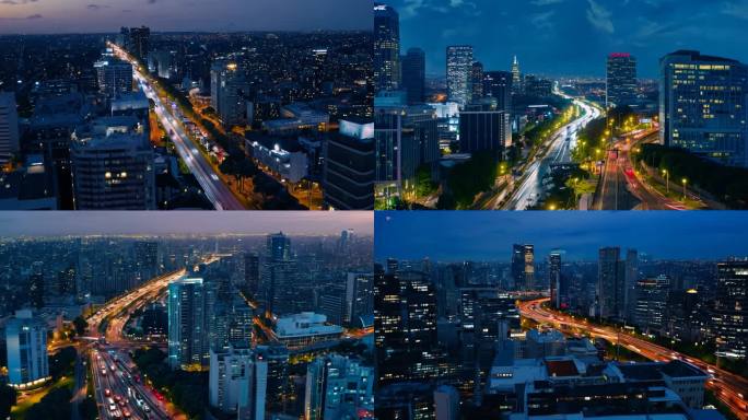城市夜景车流万家灯火