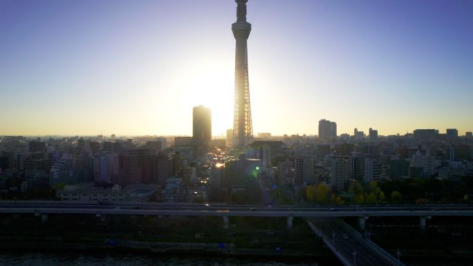 日本东京晴空塔晴空树航拍