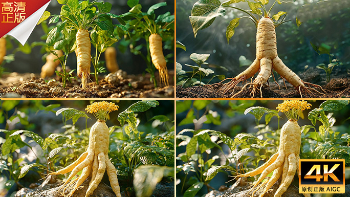 合集 各种人参动画 传统中国中医药素材