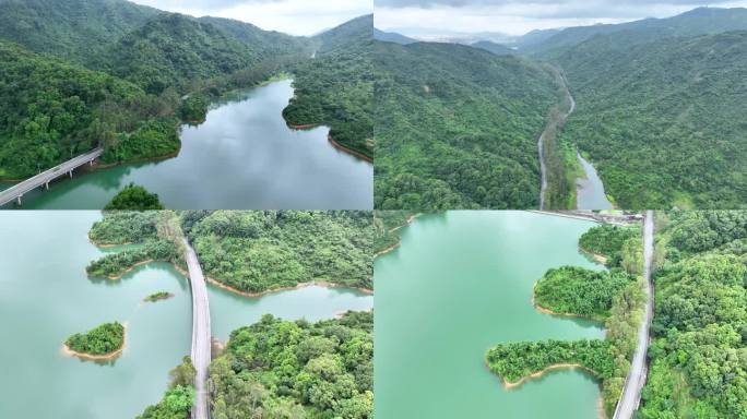 中山翠山公路逸仙水库最美水上公路山水风景