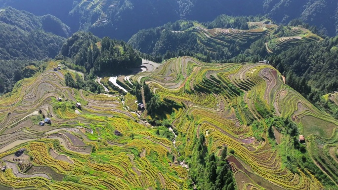 贵州黔东南加榜梯田航拍