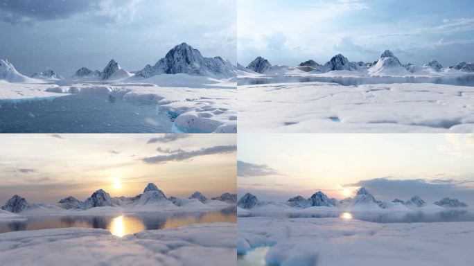 南极北极极地冰川雪山空镜合集