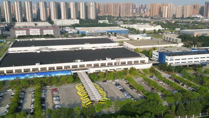 4k航拍成都高新西区因特尔工厂