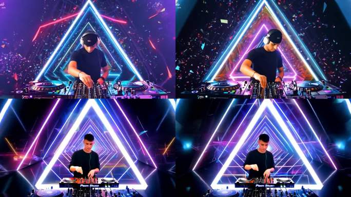 dj放射状 背景三角粒子4k