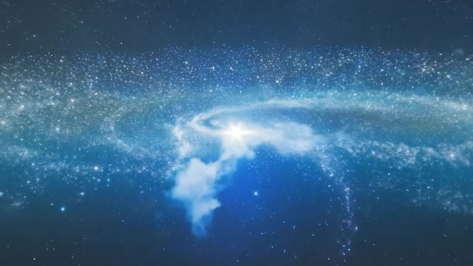 璀璨唯美蓝色静谧银河星空