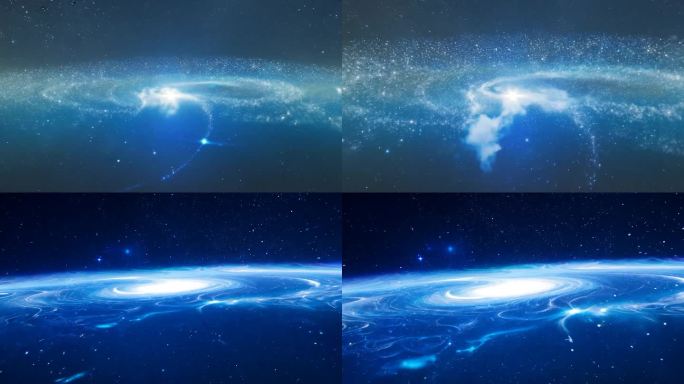 璀璨唯美蓝色静谧银河星空