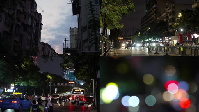 夜晚 街道 马路 车流