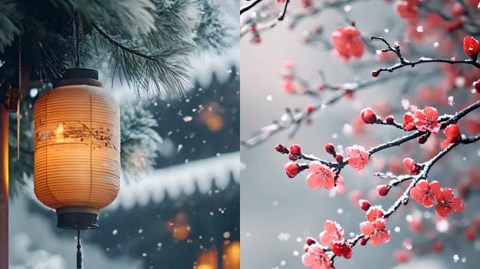 立冬 大雪节气 立冬竖版 冬天 下雪雪花