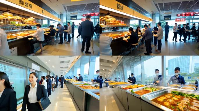 4k园区食堂 打饭就餐