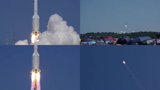 中国空间站文昌长征五号载人火箭发射
