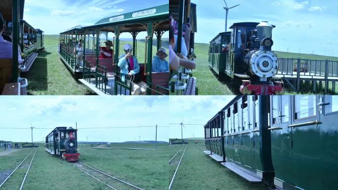 黄花沟草原观光车，交错行驶，错车瞬间