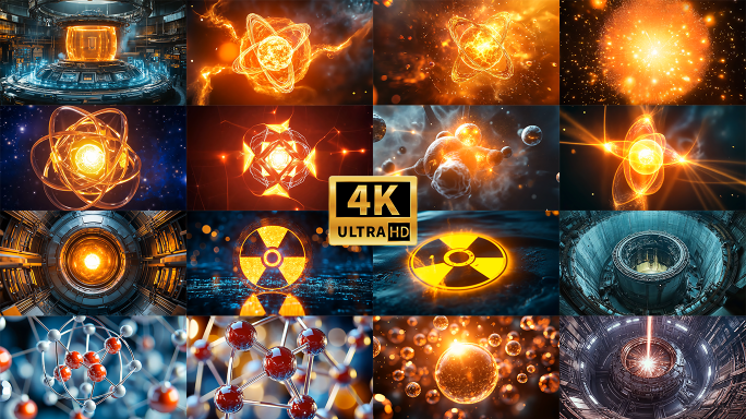 4K太阳核聚变3D动画核电站核裂变装置