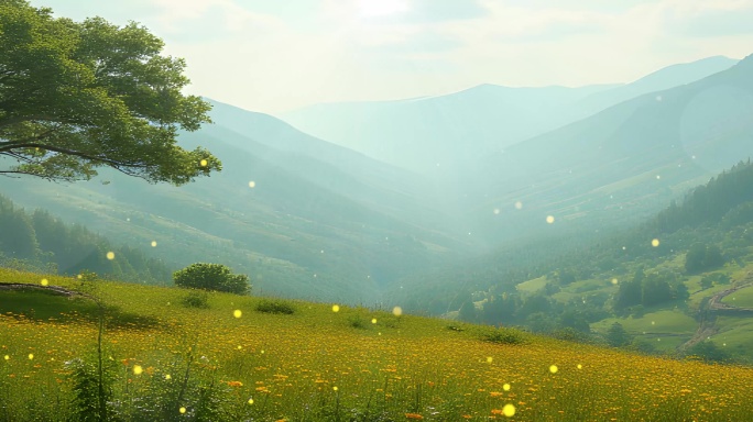 8k山谷中清风拂面而过令人心旷神怡背景