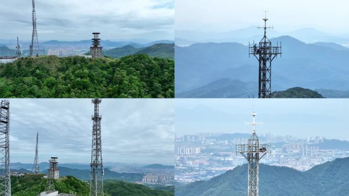 五桂山电视塔中山最高峰五桂山顶航拍