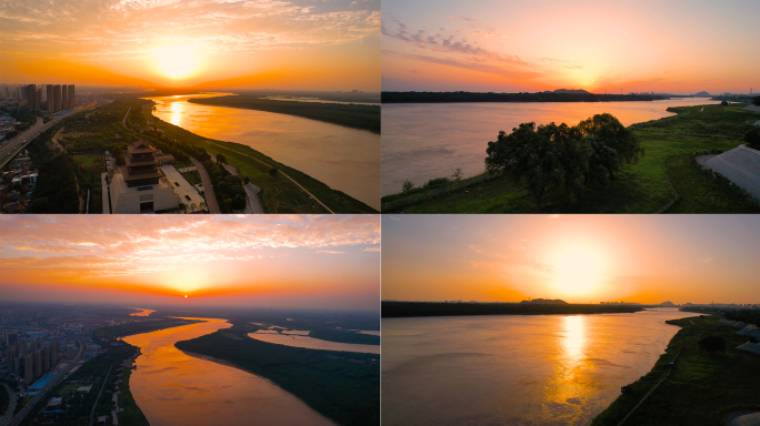 黄河航拍， 济南黄河