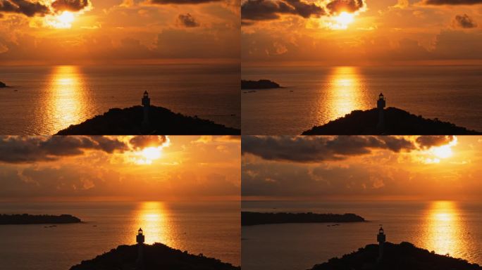 广西北海涠洲岛蓝天白云大海航拍