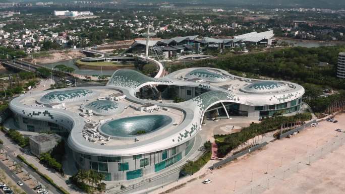 航拍海南三亚CDF国际免税城