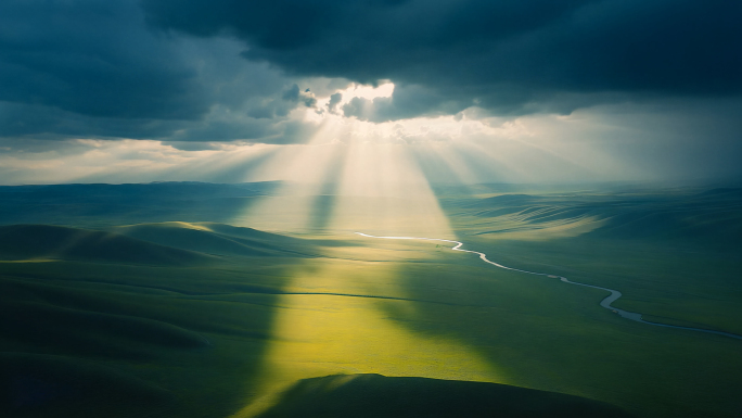 拨云见日耶稣光丁达尔光效云层合集