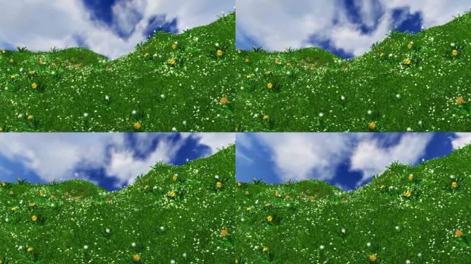 唯美风吹草地4K三维