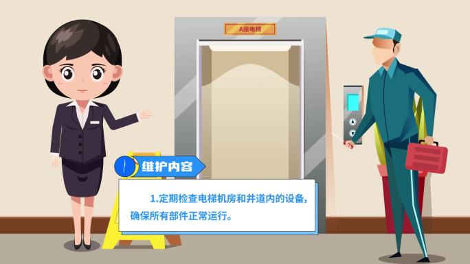 物业管理电梯日常维护通知MG演示动画
