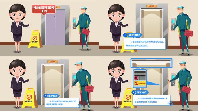物业管理电梯日常维护通知MG演示动画