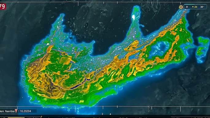 雷达探测到的地下矿脉的动态成像