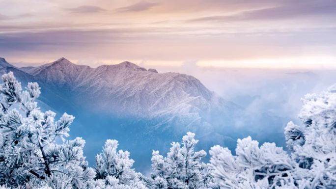 杭州太子尖雪山延时摄影