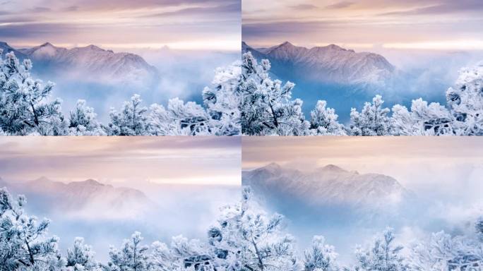 杭州太子尖雪山延时摄影