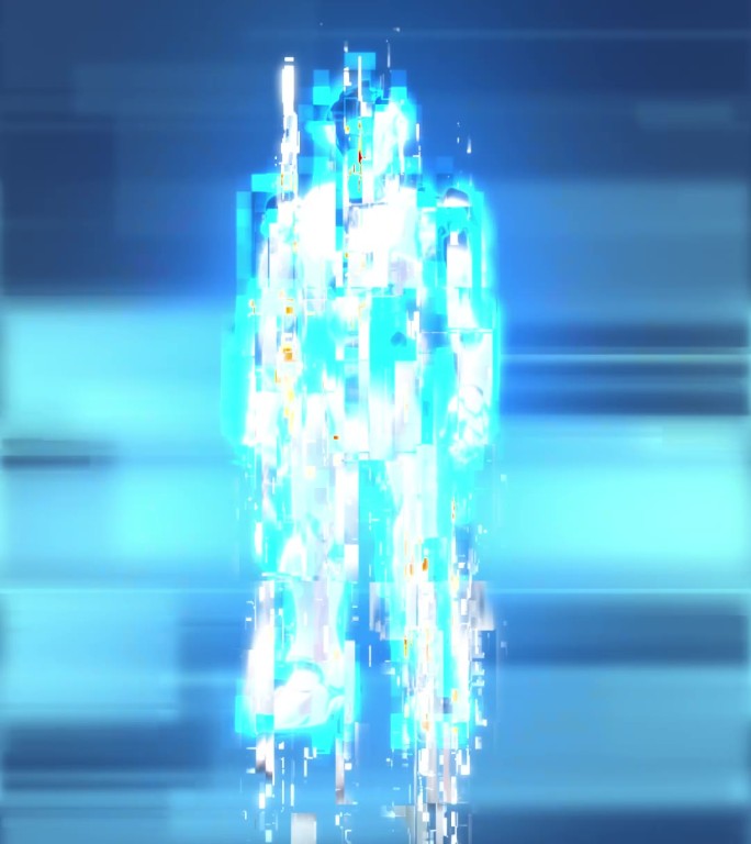 AI科技机器人物出现动画