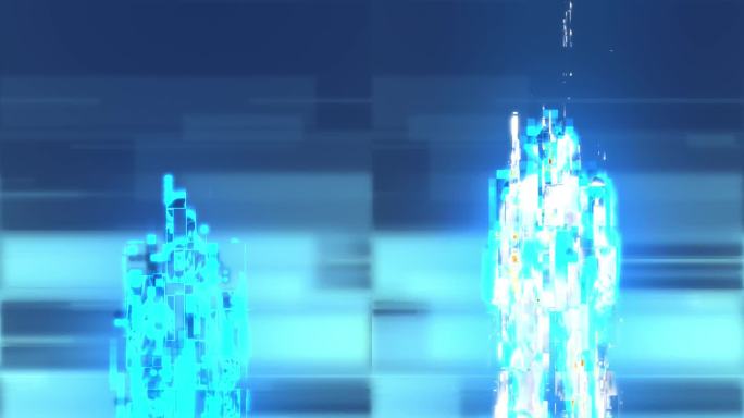 AI科技机器人物出现动画