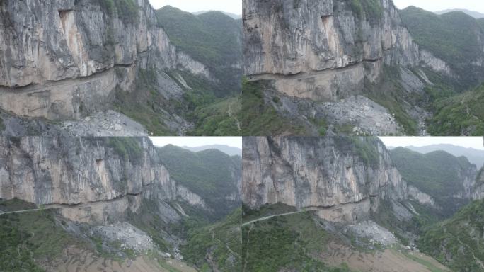 贵州赫章县挂壁公路航拍原视频Dlog灰片