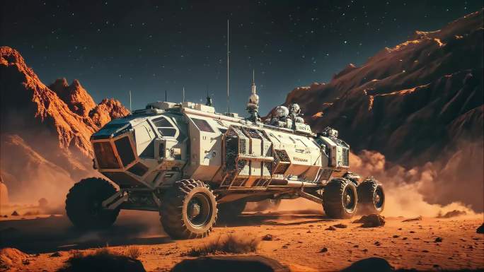 登陆火星星际移民星舰飞船火星基地火星行走