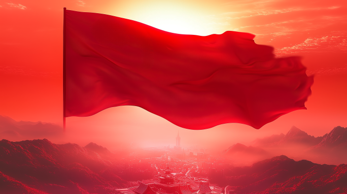 红旗 红旗飘动素材 党政素材