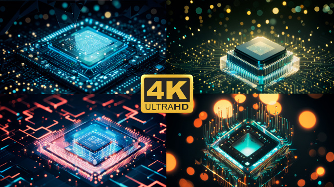 CPU芯片科技技术数据集成电路全息投影