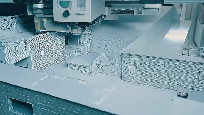 3D打印机构建建筑模型时的逐层细节