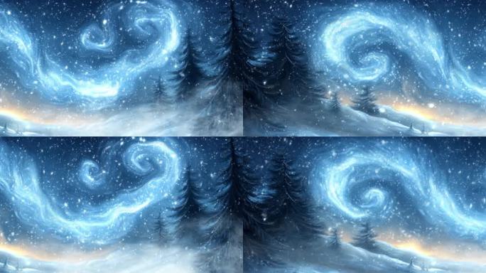 8K国潮浪漫梦幻梵高星云vj