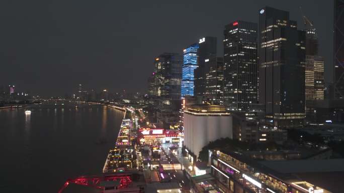 广州琶醍酒吧街区夜景航拍