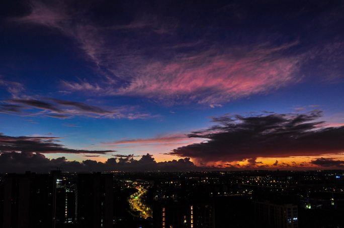 城市日出朝霞满天延时摄影（第9集）
