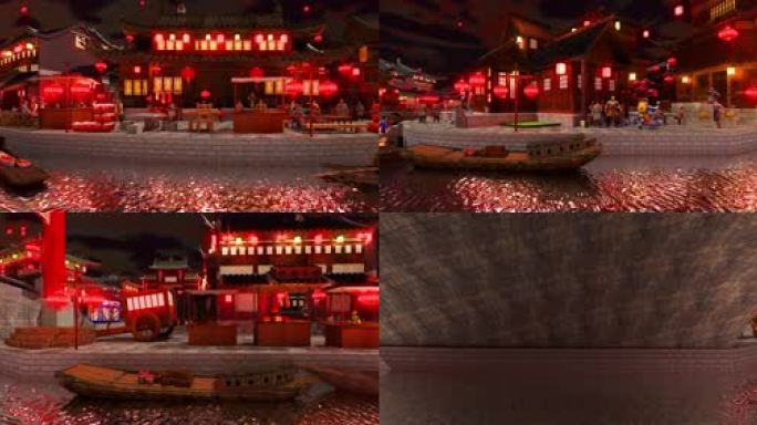古风古楼夜市-喜庆画风