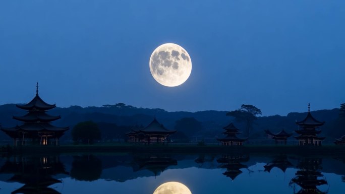 月亮升起明月中秋元宵月圆月满月