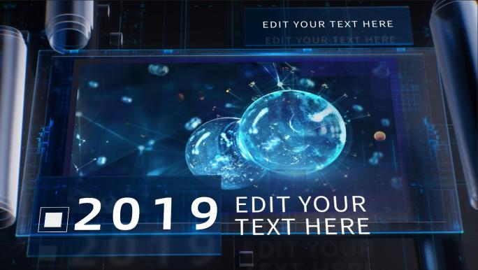 科技感简洁卷轴图文展示AE模板