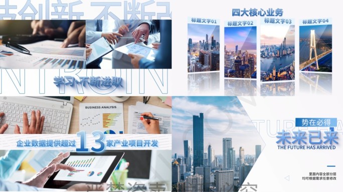 企业数据年报业绩汇报图文AE模版